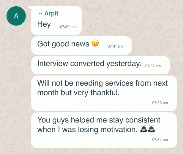 Testimonial screenshot